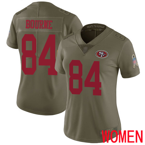 San Francisco 49ers Limited Olive Women Kendrick Bourne NFL Jersey #84 2017 Salute to->youth nfl jersey->Youth Jersey